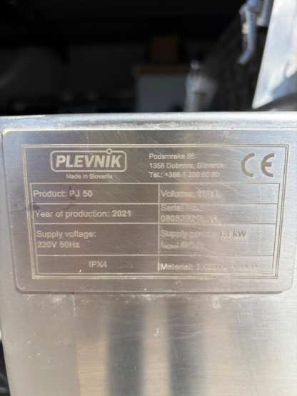 BARATTE À BEURRE D’OCCASION PLEVNIK PJ 50 AVEC MÉCANISME D’INCLINAISON – 2021